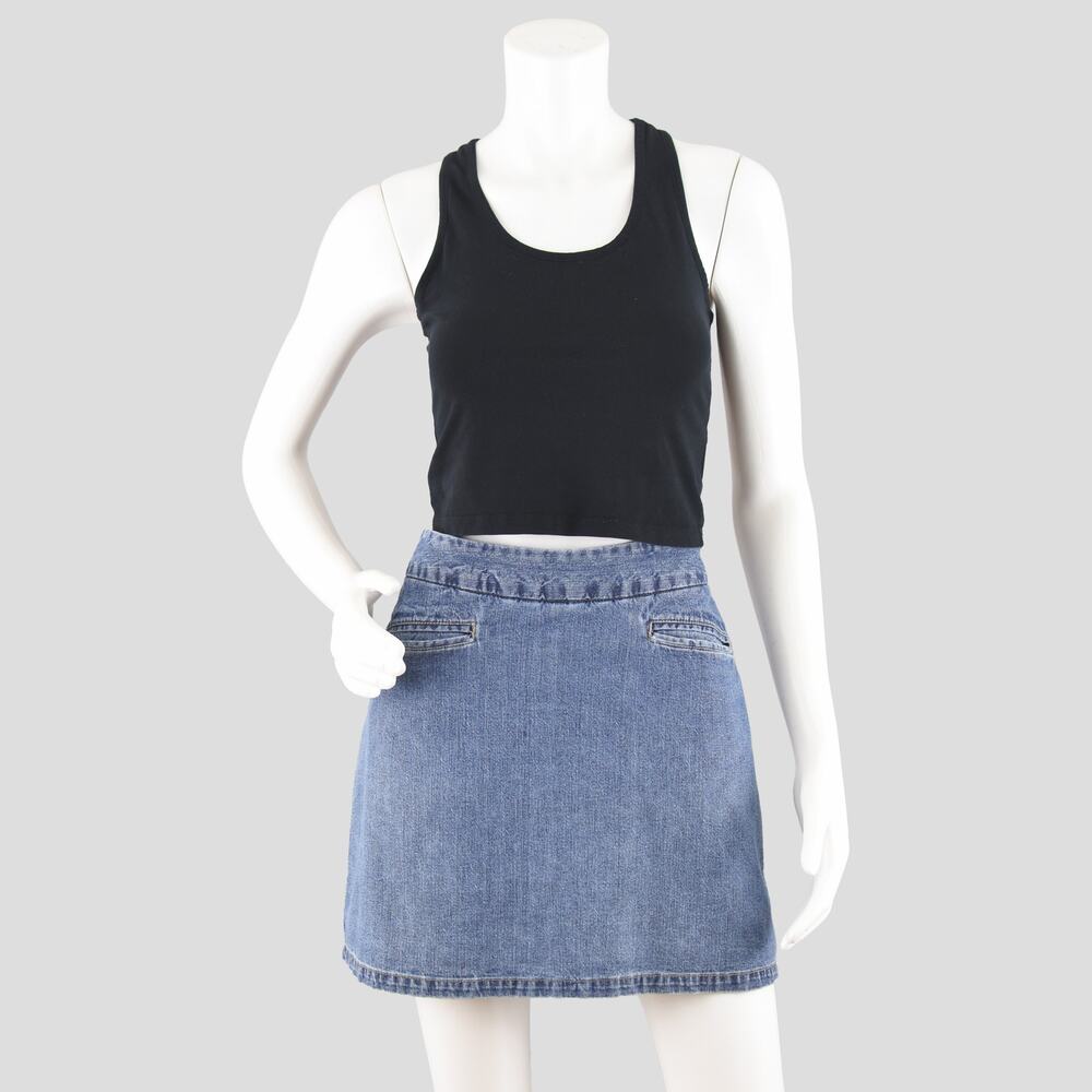 Vintage Distressed Jean Skort Cherokee Women's Size 8, 32" Waist